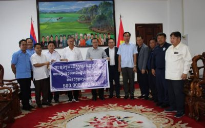 ກະຊວງພະລັງງານ ແລະ ບໍ່ແຮ່ ມອບເງິນຈໍານວນ 500 ລ້ານກີບ ຊ່ວຍແກ້ໄຂຜົນກະທົບໄພພິບັດນໍ້າຖ້ວມຢູ່ແຂວງຫຼວງນໍ້າທາ
