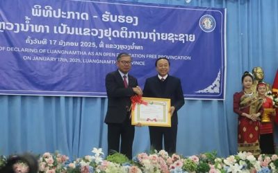ປະກາດຮັບຮອງຫຼວງນໍ້າທາ ເປັນແຂວງຍຸດຕິການຖ່າຍຊະຊາຍ