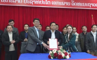 ພິທີມອບຮັບໂຄງການຕົວແບບ ແລະ ປັບປຸງພື້ນຖານໂຄງລ່າງດ້ານນ້ຳ ແລະ ສຸຂະພິບານ ຢູ່ໃນສາມເມືອງຂອງແຂວງຫົວພັນ