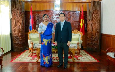 ລັດຖະມົນຕີກະຊວງກະສິກໍາ ແລະ ປ່າໄມ້ ຕ້ອນຮັບທູດສີລັງກາ ຄົນໃໝ່ປະຈຳລາວ