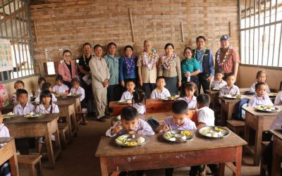 ຄະນະທີມງານອາຫານໂລກ ປະຈຳ ສປປ ລາວ ຢ້ຽມຢາມກິດຈະກຳຢູ່ໂຮງຮຽນປະຖົມສົມບູນ ບ້ານບໍ່