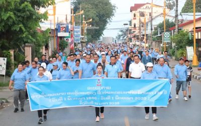 ຄຳມ່ວນ ຈັດກິດຈະກຳຍ່າງເພື່ອສຸຂະພາບສະຫຼອງວັນ ກຳມະກອນສາກົນ