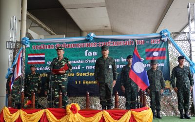 ໜ່ວຍປະສານງານປະຈຳພື້ນທີ່ຊາຍແດນແຂວງຄຳມ່ວນ ແລະ ນະຄອນພະນົມ ຮ່ວມລາດຕະເວນທາງນ້ຳ