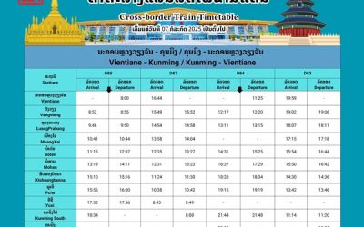 ແຈ້ງການອັບເດດຕາຕະລາງແລ່ນລົດໄຟຫລ້າສຸດຂອງ ບໍລິສັດ ທາງລົດໄຟລາວ-ຈີນ ຈຳກັດ.