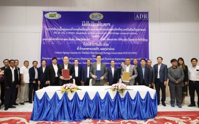 ພິທີເຊັນສັນຍາໂຄງການປັບປຸງພື້ນຟູບູລະນະໃຈກາງຕົວເມືອງ ແລະ ອະນຸລັກມໍລະດົກຂອງຕົວເມືອງທ່າແຂກ