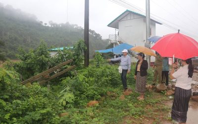 ຄະນະນໍາຂອງເມືອງປາກທາ ຕິດຕາມກວດກາສະພາບຜົນກະທົບຈາກໄພນ້ຳຖ້ວມ