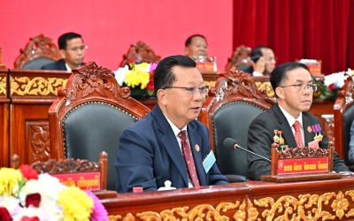 ສະຫາຍພົນເອກ ຈັນສະໝອນ ຈັນຍາລາດ ໂອ້ລົມຕໍ່ກອງປະຊຸມໃຫຍ່ຜູ້ແທນອົງຄະນະພັກ ແຂວງສາລະວັນ ຄັ້ງທີ X