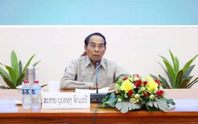 ທ່ານ ປອ ບຸນທອງ ຈິດມະນີ ຮອງປະທານປະເທດ ຊຸກຍູ້ວຽກງານ ຢູ່ແຂວງຄຳມ່ວນ