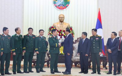 ສະຫາຍ ນາຍົກລັດຖະມົນຕີ ຕ້ອນຮັບ ສະຫາຍຫົວໜ້າກົມໃຫຍ່ການເມືອງກອງທັບປະຊາຊົນຫວຽດນາມ